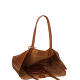 Borsa a Mano in 100% Cow Leather Cuoio Scuro