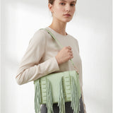 Borsa a Tracolla in Polyurethane Verde