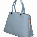 Borsa a Mano in Pelle Vegana Blu Jeans