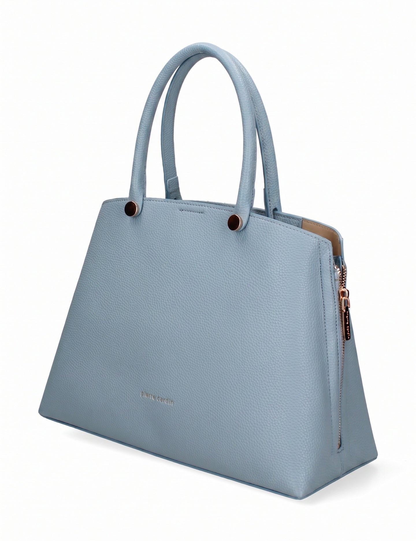 Borsa a Mano in Pelle Vegana Blu Jeans