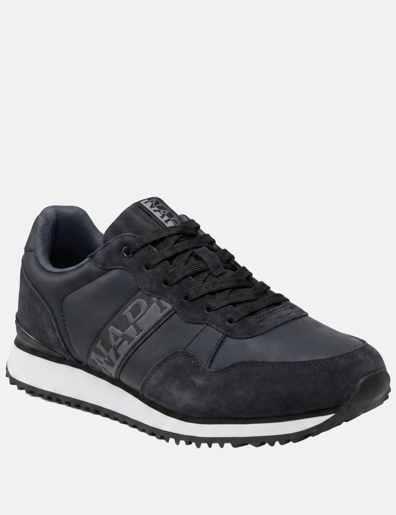 Sneakers platform in Pelle Vegana Nero