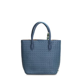Borsa a Mano in Pelle Vegana Blu Jeans