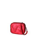 Borsa a Tracolla in Genuine Printed Suede Leather Rosso