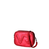 Borsa a Tracolla in Genuine Printed Suede Leather Rosso