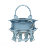 Borsa a Mano in Polyurethane Blu