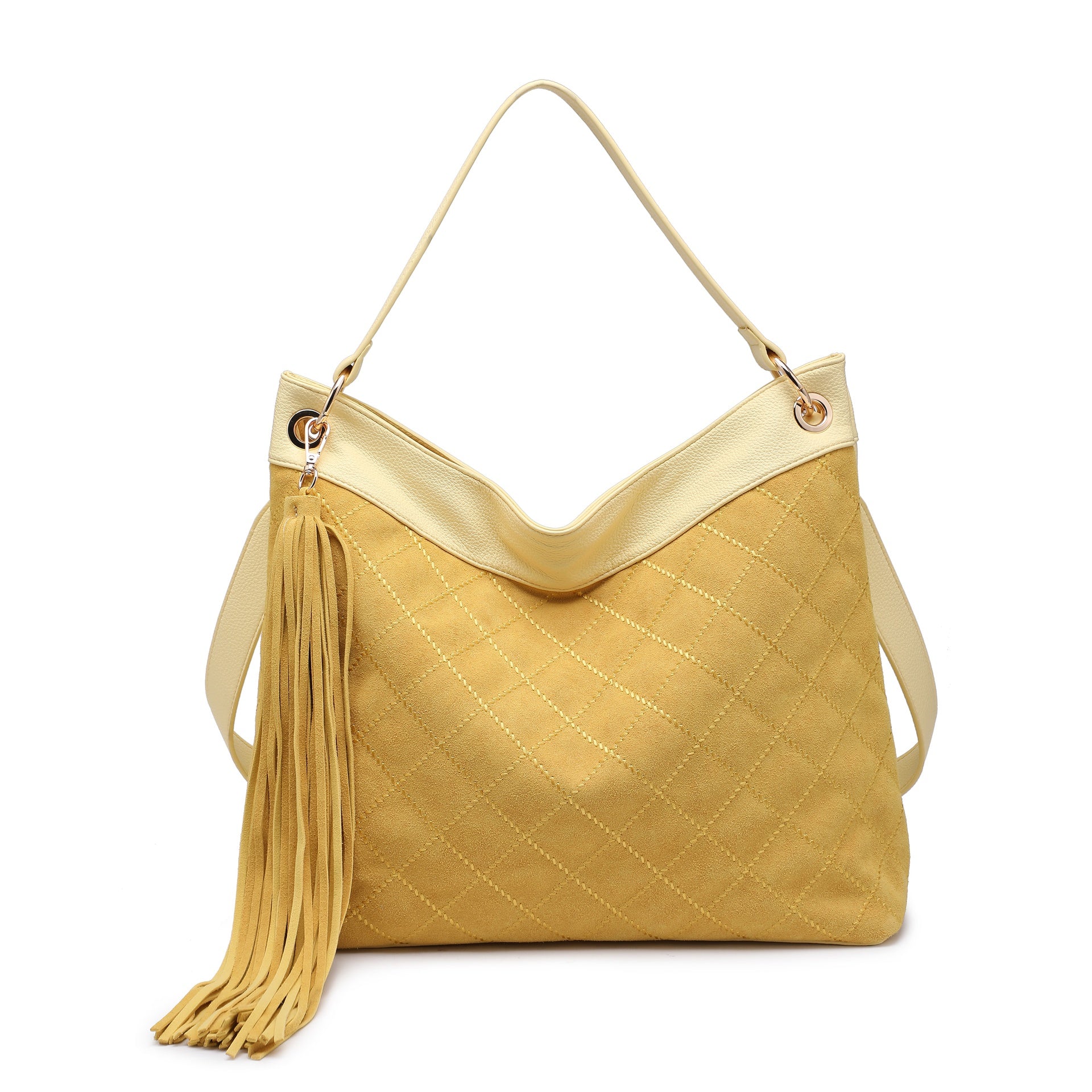 Borsa a Spalla in Pelle Vegana Giallo