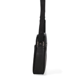Schwarze Schultertasche aus veganem Leder