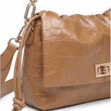 Borsa a Spalla in Pelle Vegana Marrone