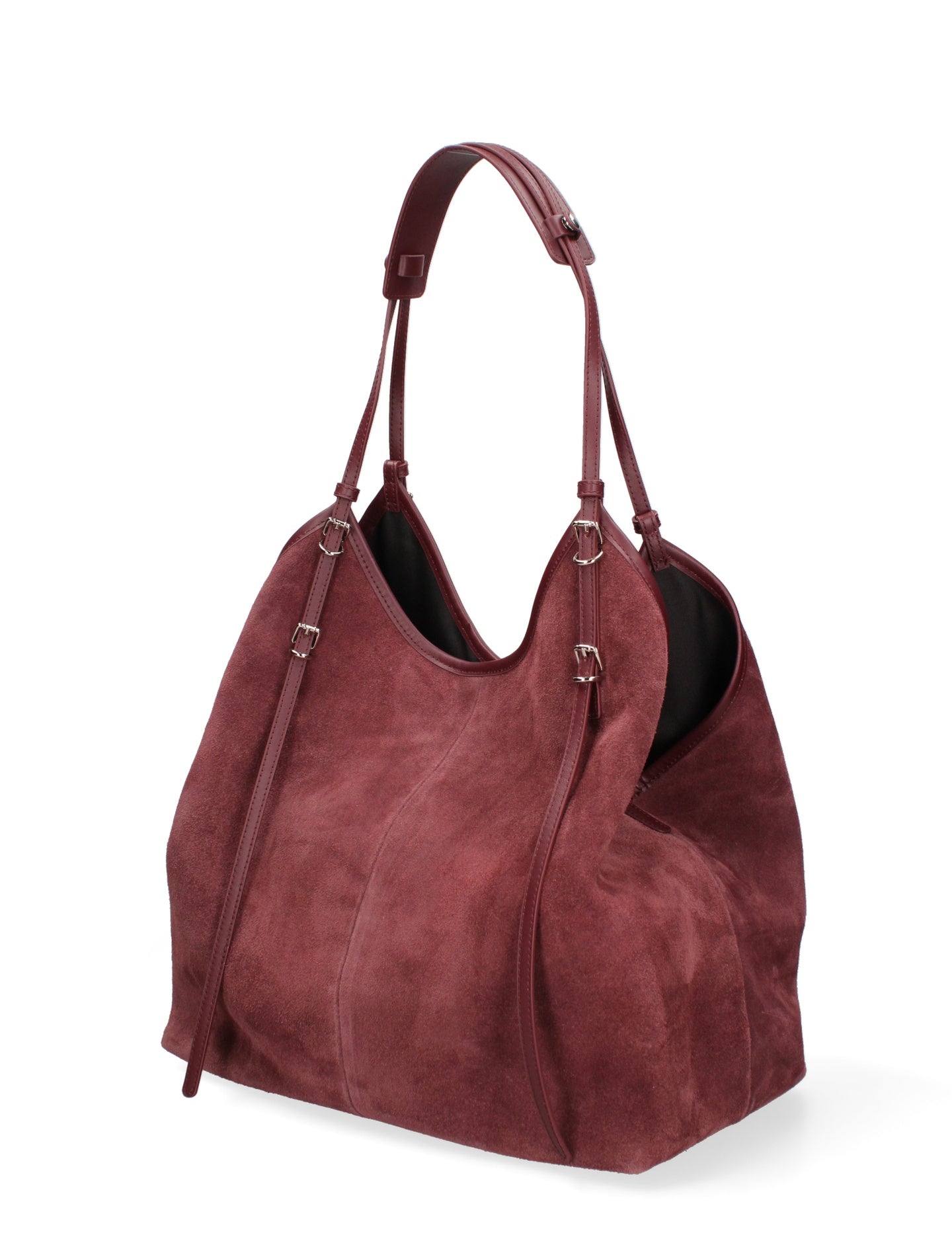 Borsa a Spalla in Vera Pelle Bordeaux