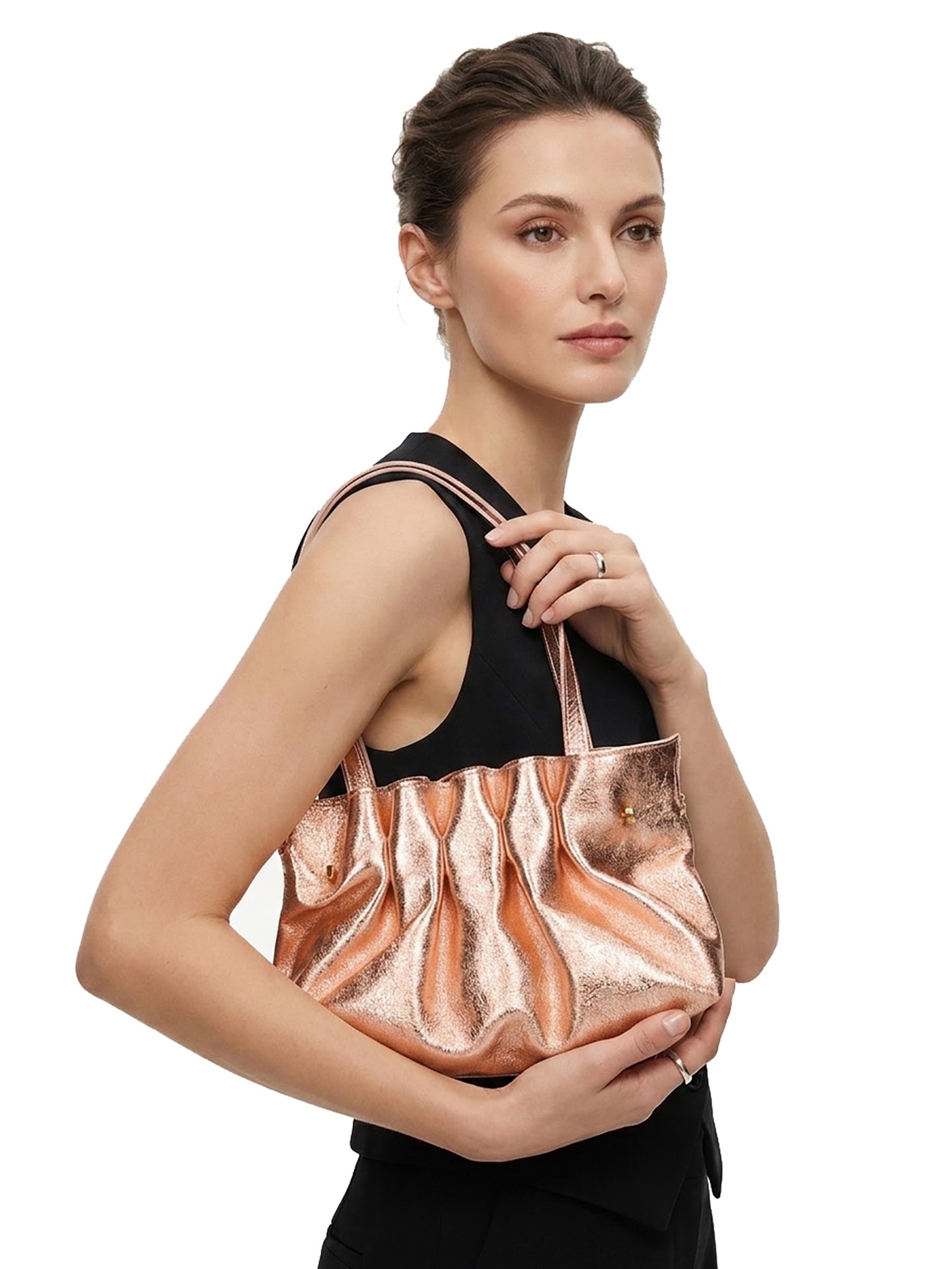Borsa a Tracolla in Vera Pelle Rosa