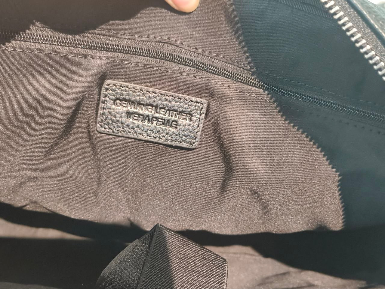 Borsa a Mano in Vera Pelle Nero