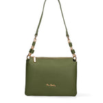 Borsa a Spalla in Vera Pelle Verde Pierre Cardin