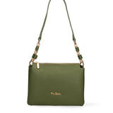 Borsa a Spalla in Vera Pelle Verde Pierre Cardin