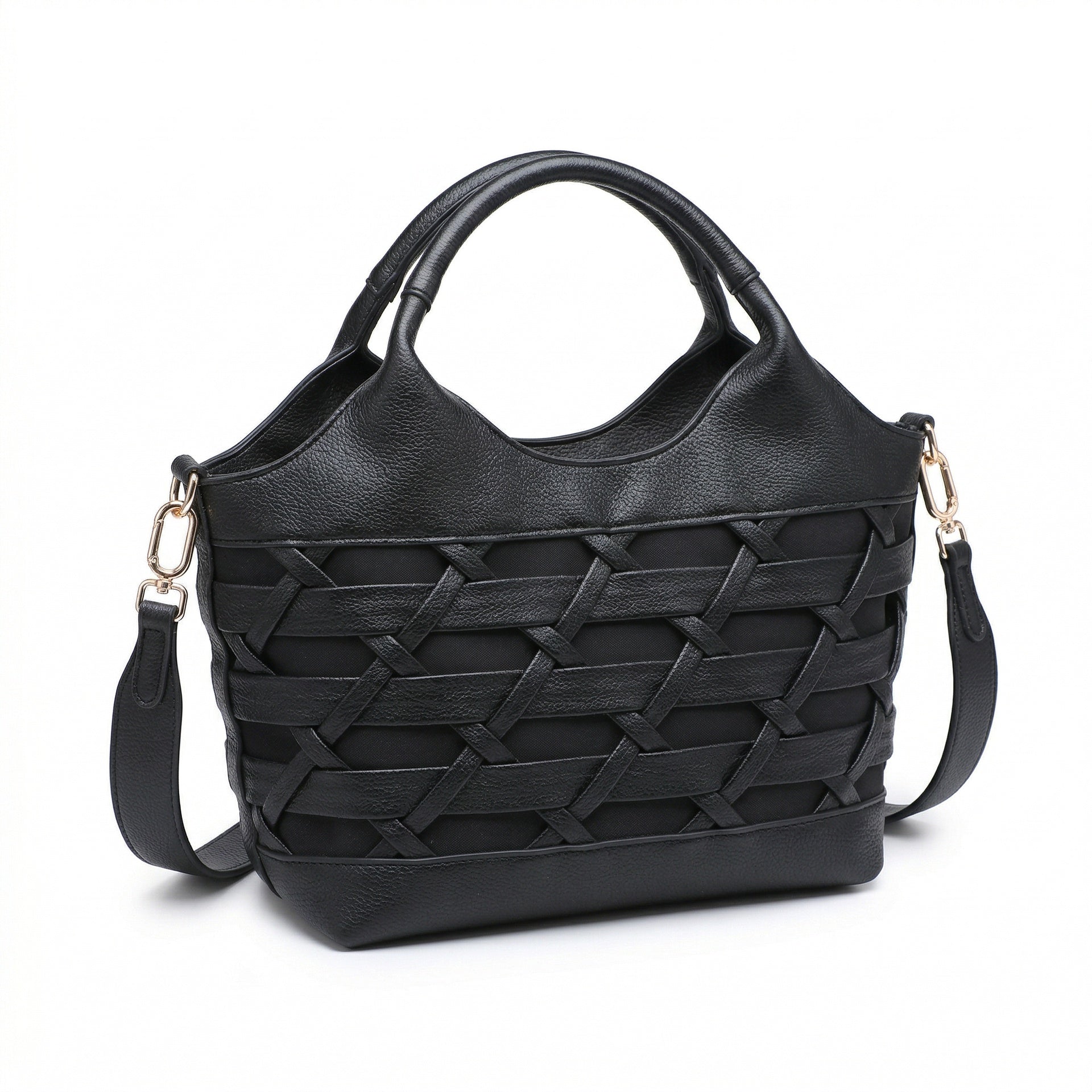 Borsa a Mano in Polyurethane Nero