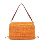 Borsa a Tracolla in Woven Straw Giallo