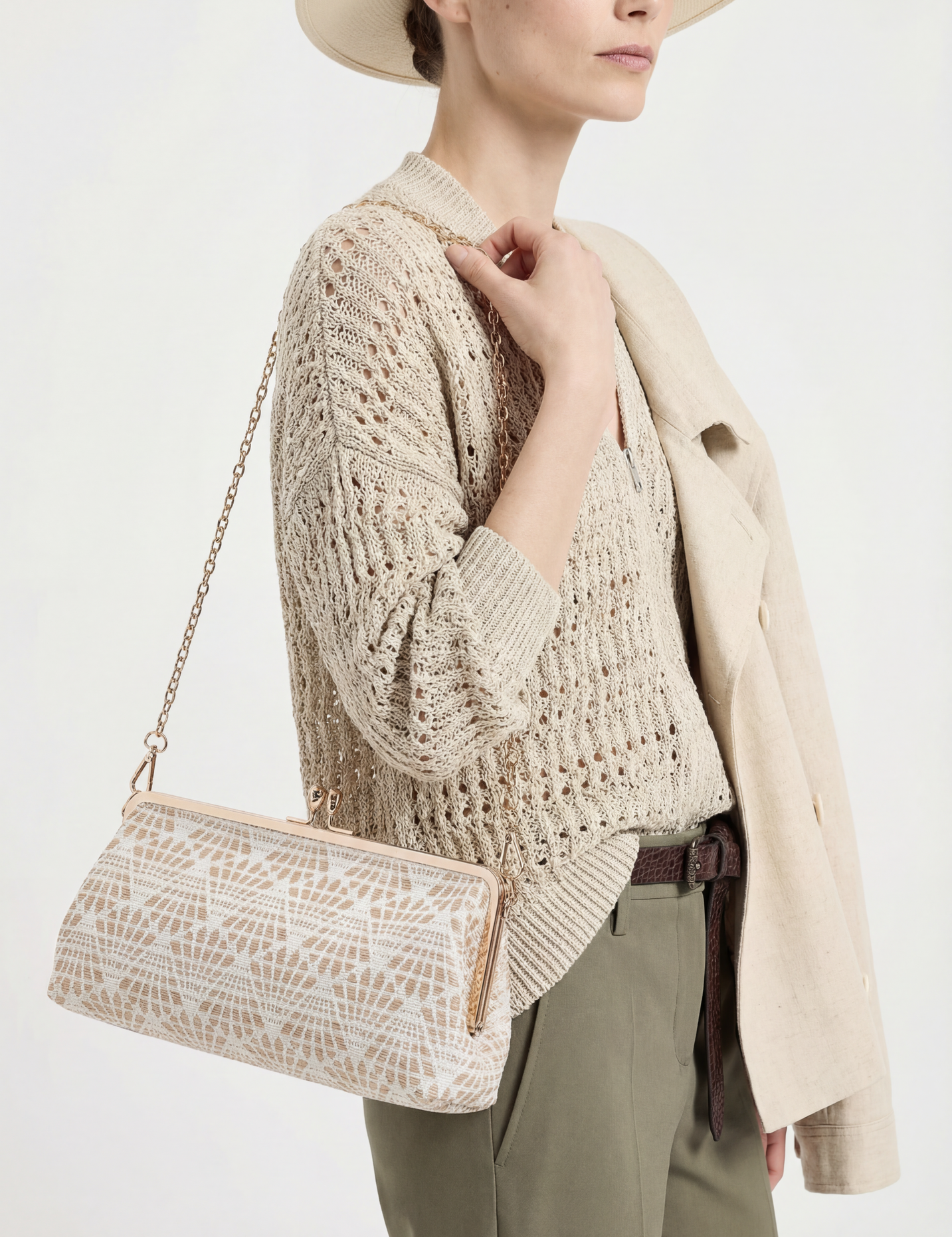 Borsa a Mano in Poliestere Khaki Kassandra