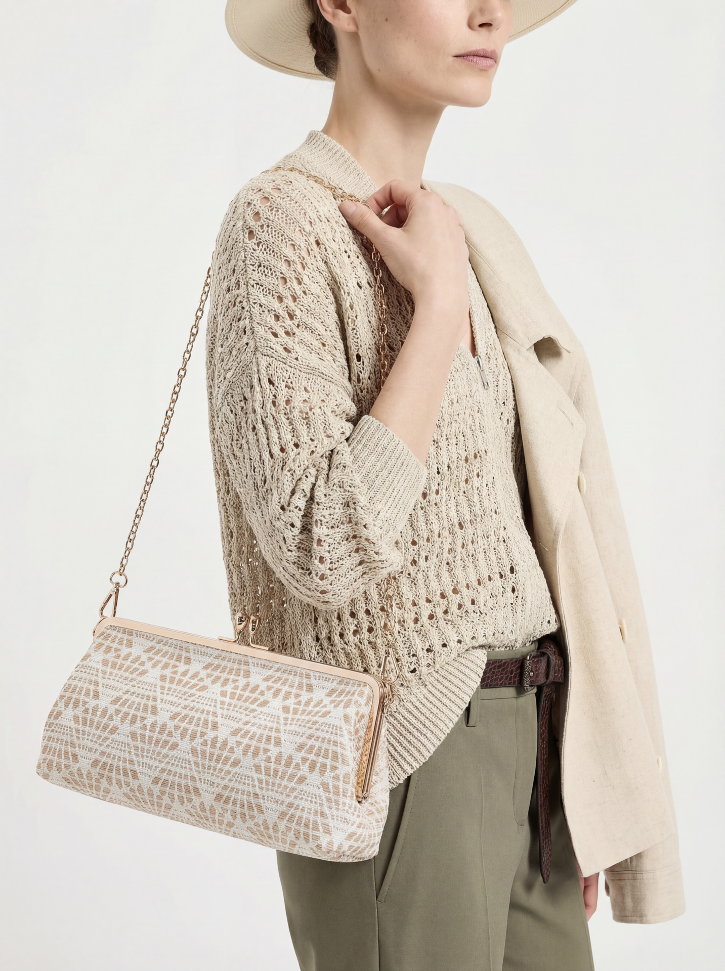 Borsa a Mano in Poliestere Khaki Kassandra