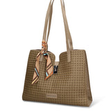 Bolso de mano de piel vegana verde