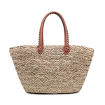 Borsa Shopper in Rattan Bianco