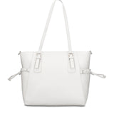 Bolso de compras de piel vegana blanca