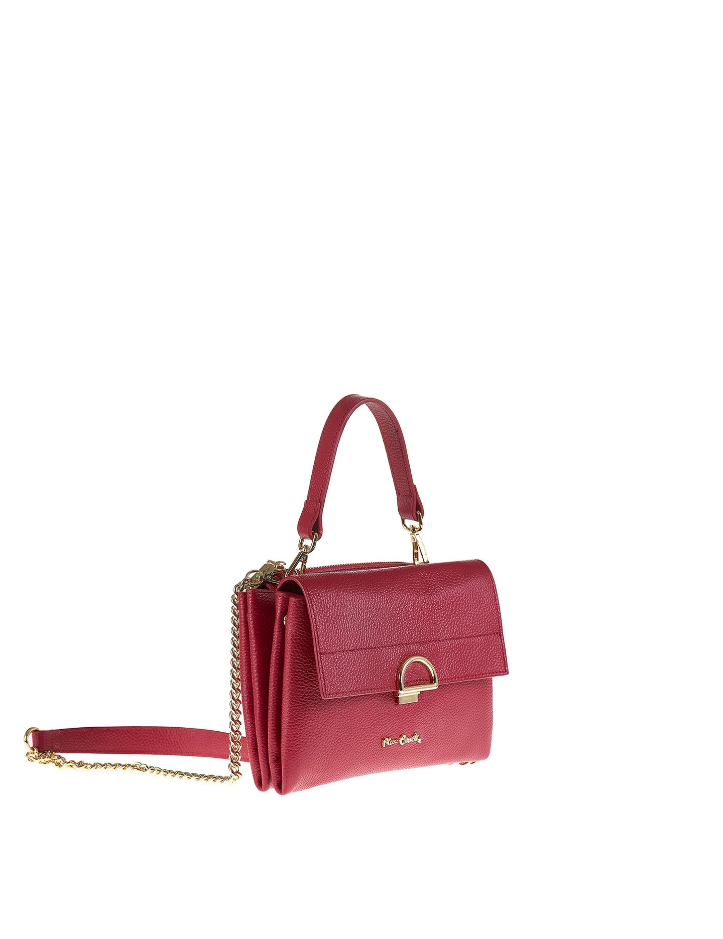 Borsa a Spalla in Vera Pelle Rubino