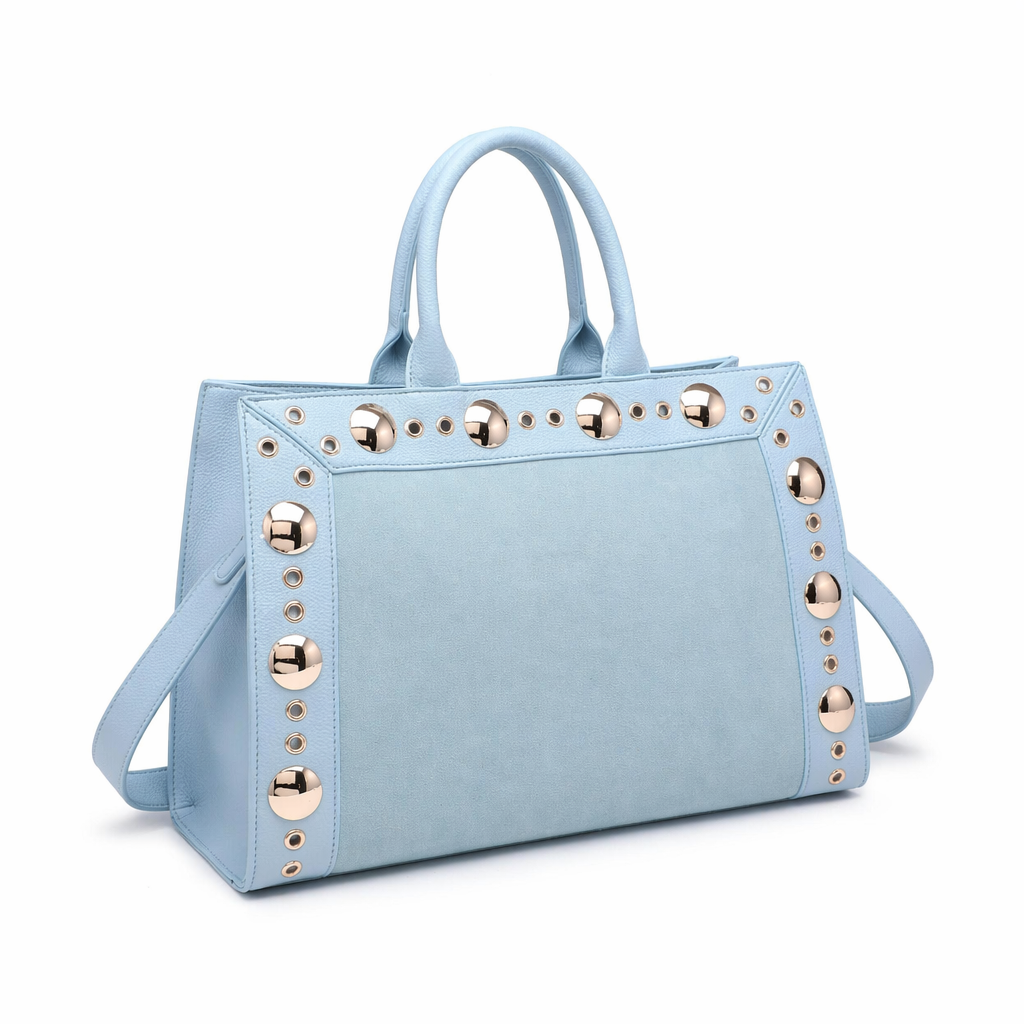 Borsa Shopper in Pelle Vegana Blu