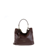 Borsa a Spalla in Vera Pelle Cioccolato Pierre Cardin