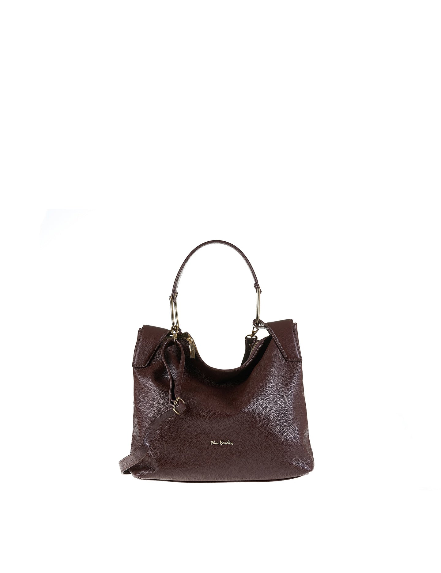 Borsa a Spalla in Vera Pelle Cioccolato Pierre Cardin