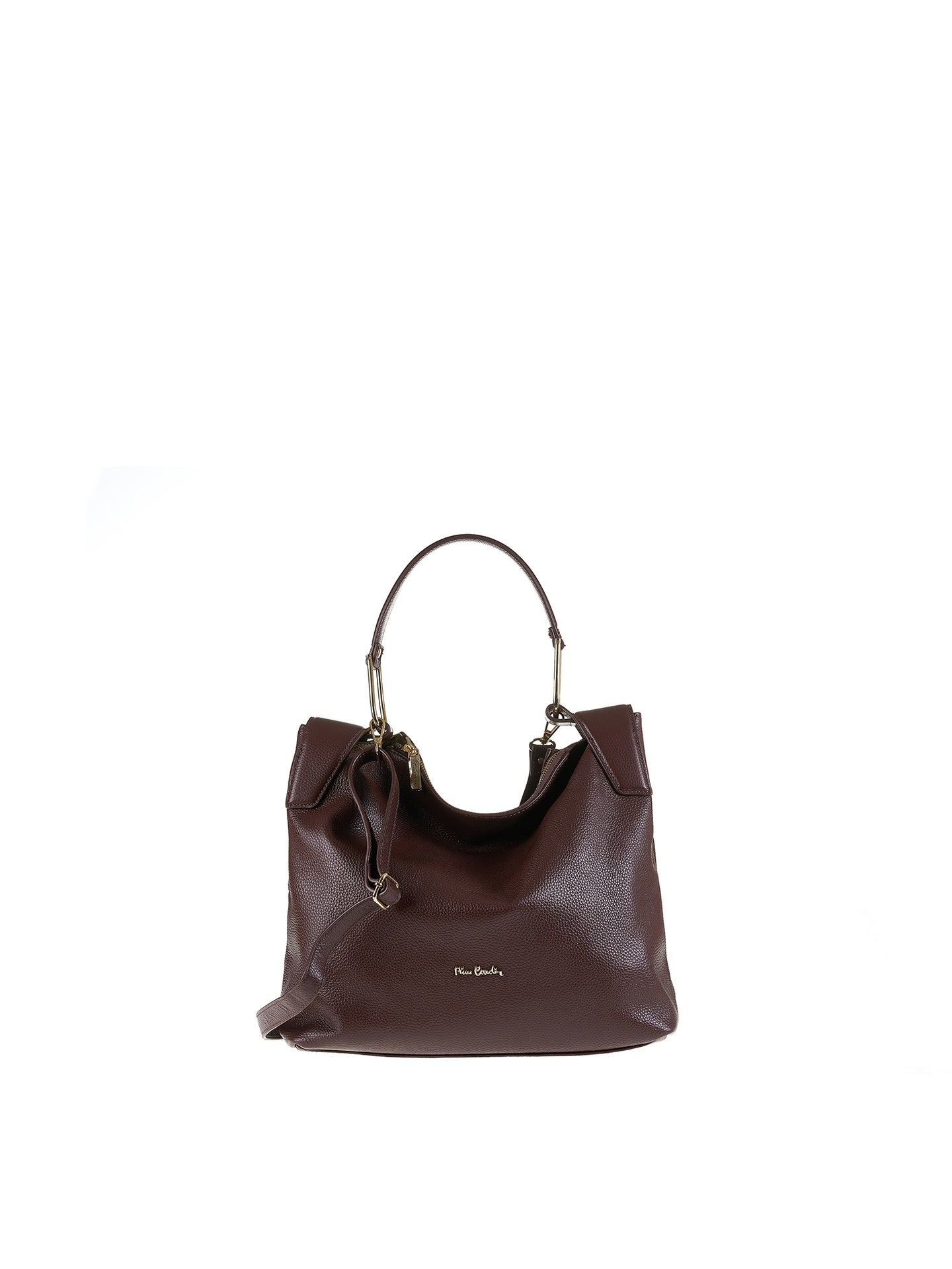 Borsa a Spalla in Vera Pelle Cioccolato Pierre Cardin