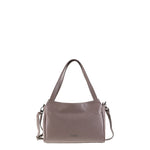 Borsa a Spalla in Vera Pelle Taupe Pierre Cardin