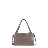 Borsa a Spalla in Vera Pelle Taupe Pierre Cardin
