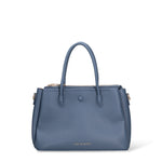 Borsa a Mano in Pelle Vegana Blu Jeans Pierre Cardin