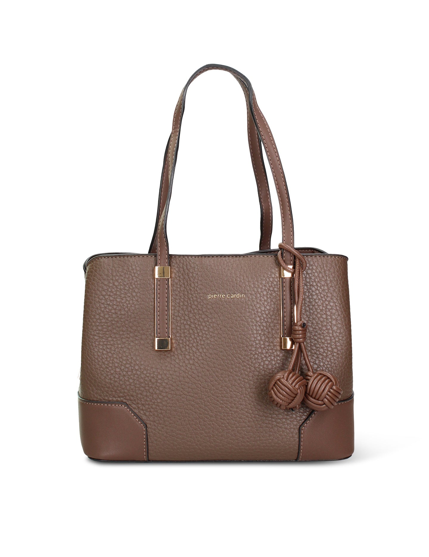 Borsa a Spalla in Pelle Vegana Taupe Pierre Cardin