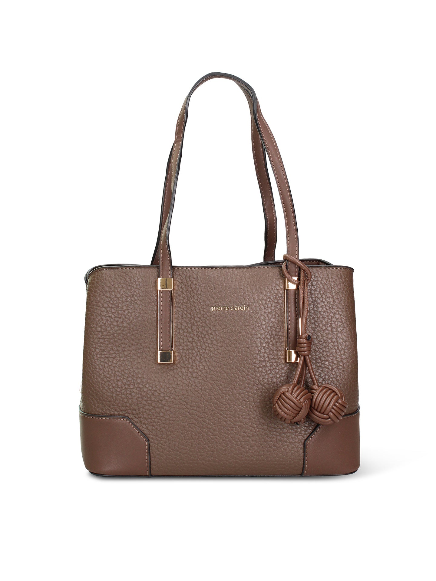 Borsa a Spalla in Pelle Vegana Taupe Pierre Cardin