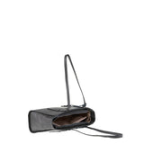 Bolso de mano de piel auténtica gris