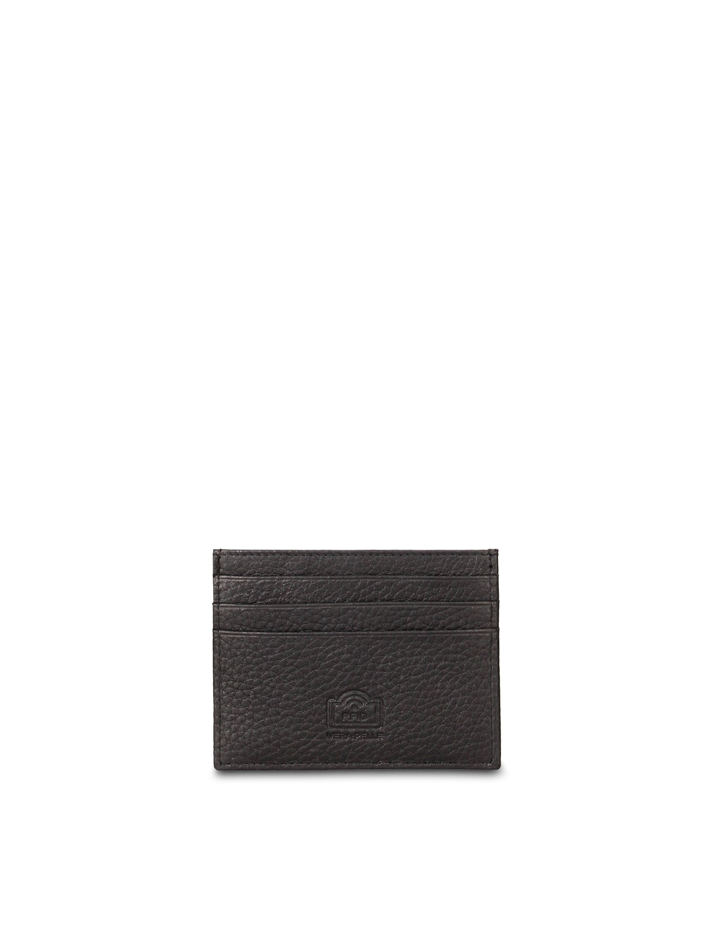 Tarjetero de piel auténtica para hombre, color negro.