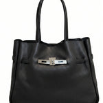 Borsa a Tracolla in Dollaro Leather Nero
