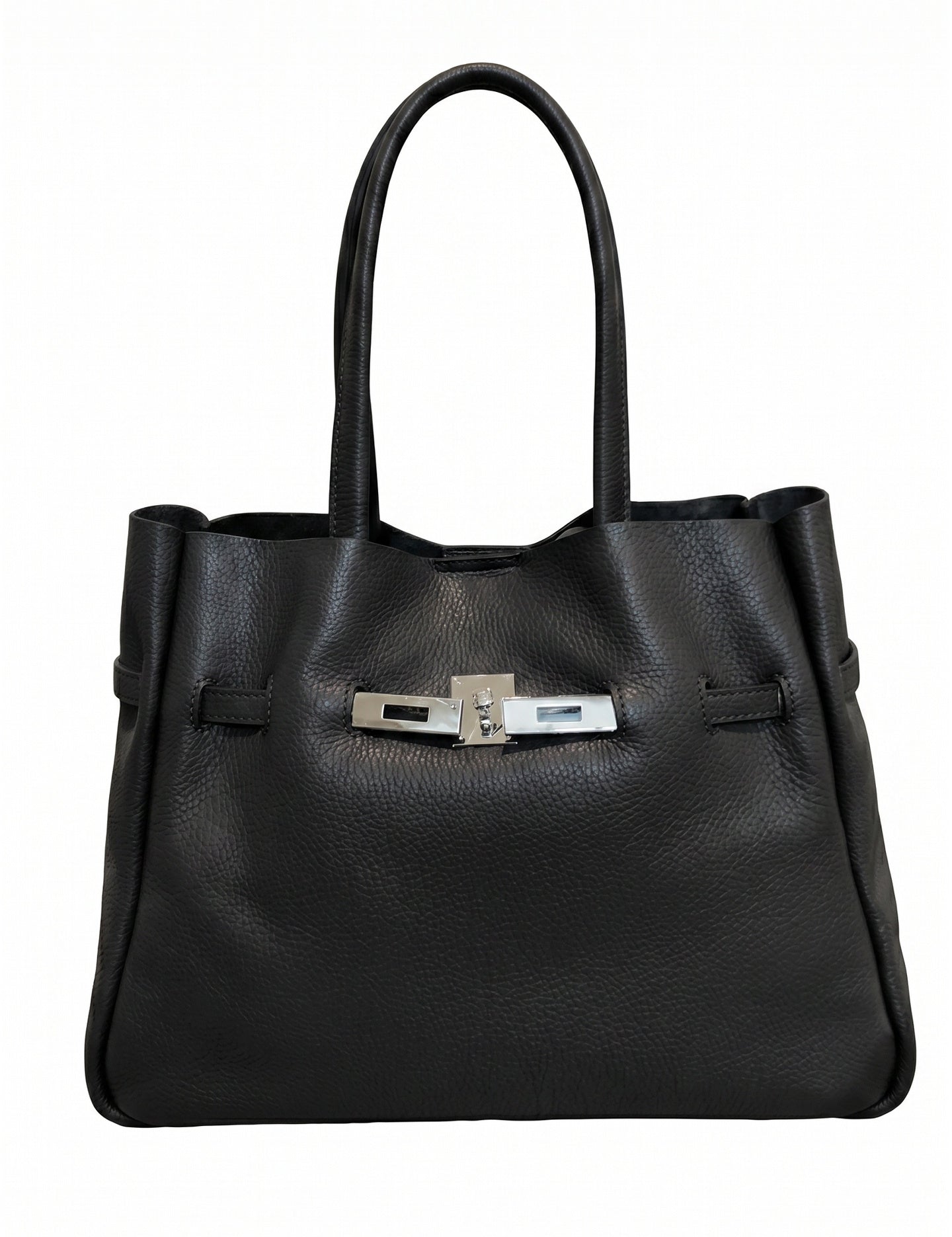 Borsa a Tracolla in Dollaro Leather Nero