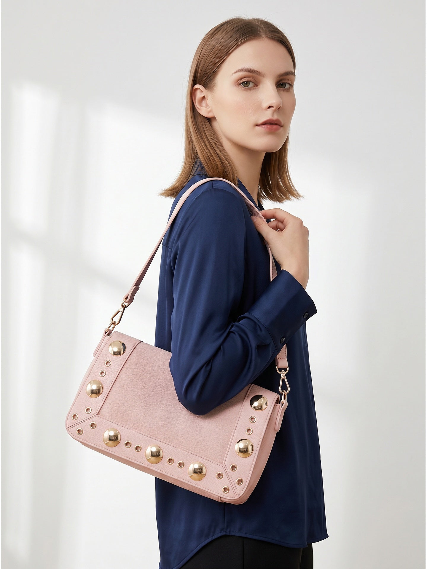 Borsa a Tracolla in Pelle Vegana Rosa