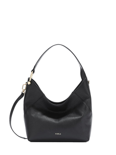 Borsa a Spalla in Dollaro Leather Nero