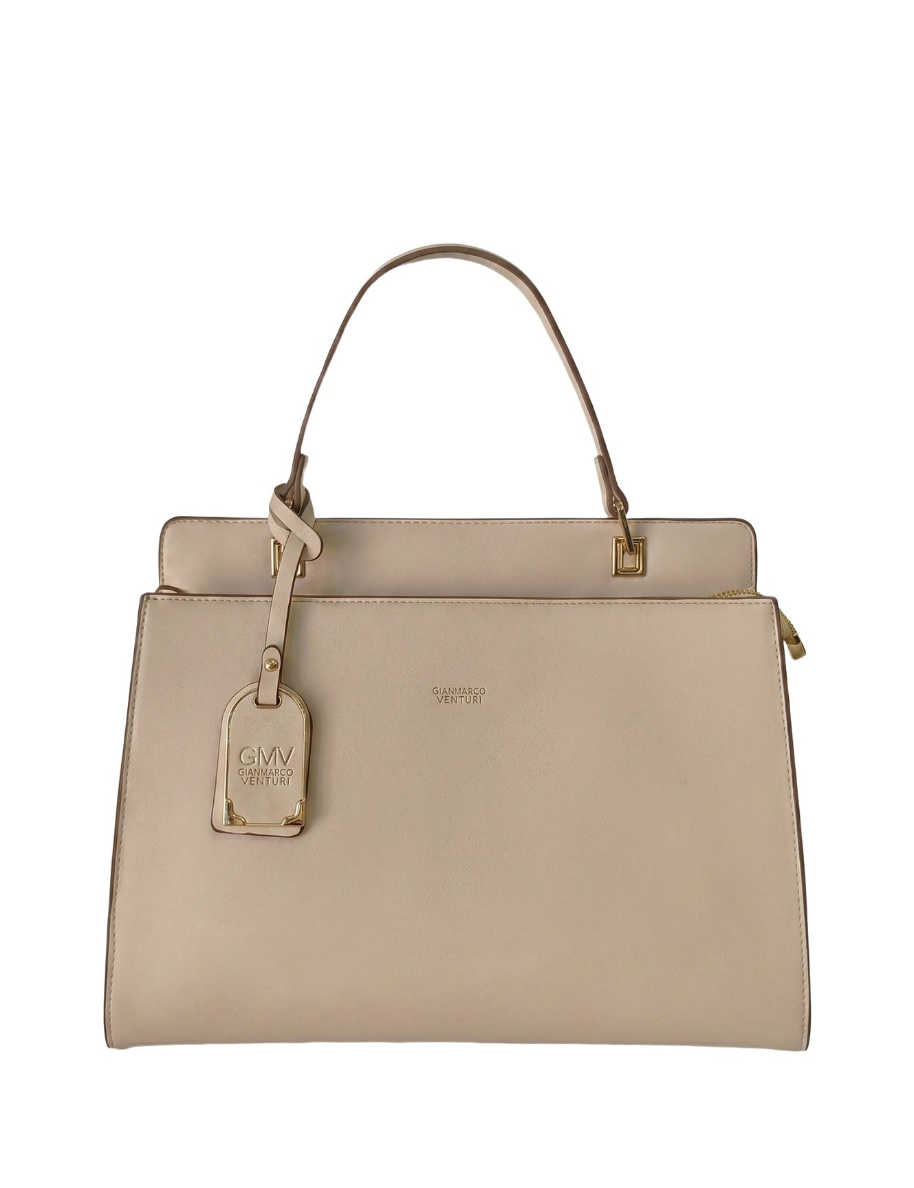 Borsa a spalla in Pelle Vegana Beige GianMarco Venturi