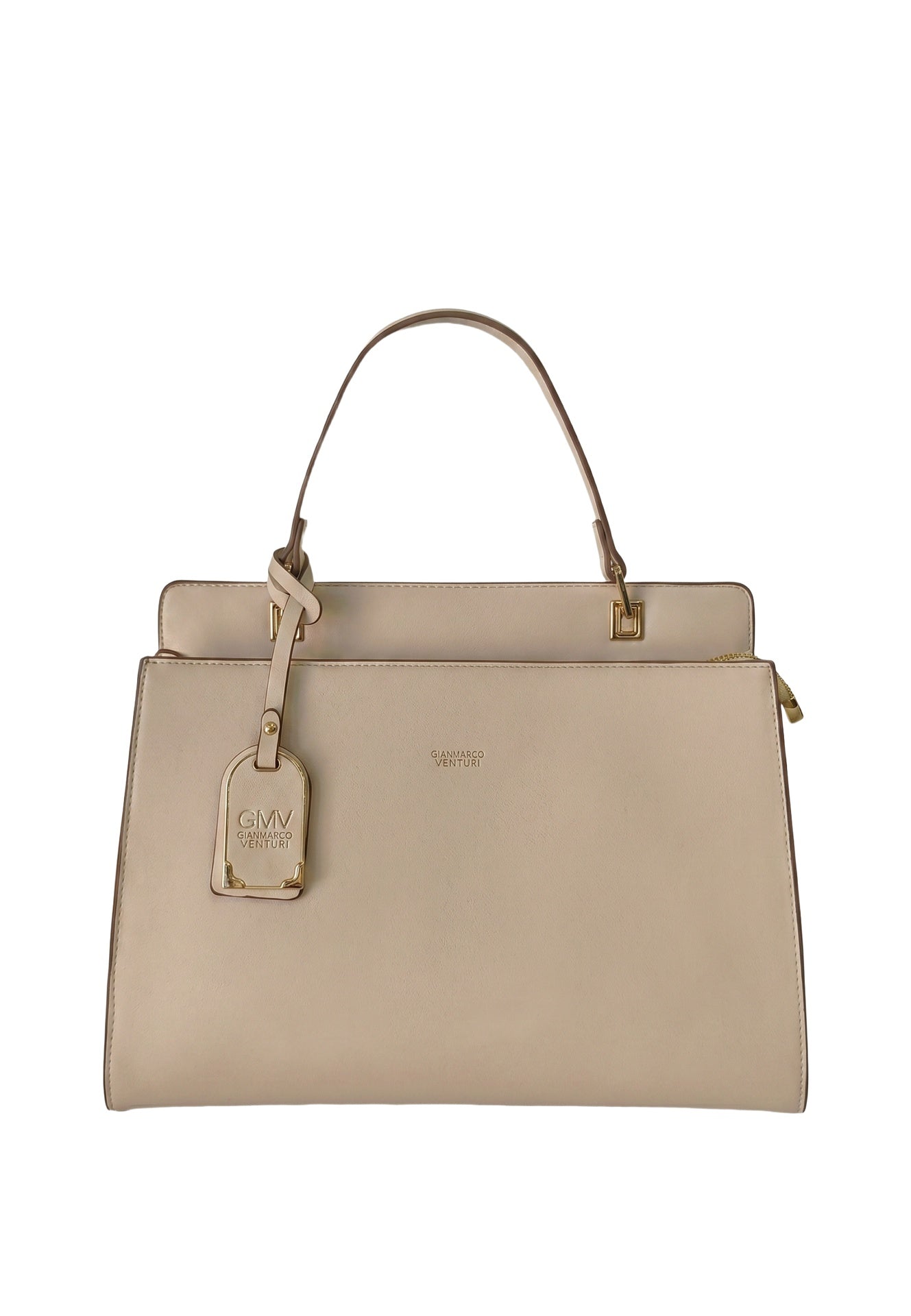 Borsa a spalla in Pelle Vegana Beige GianMarco Venturi