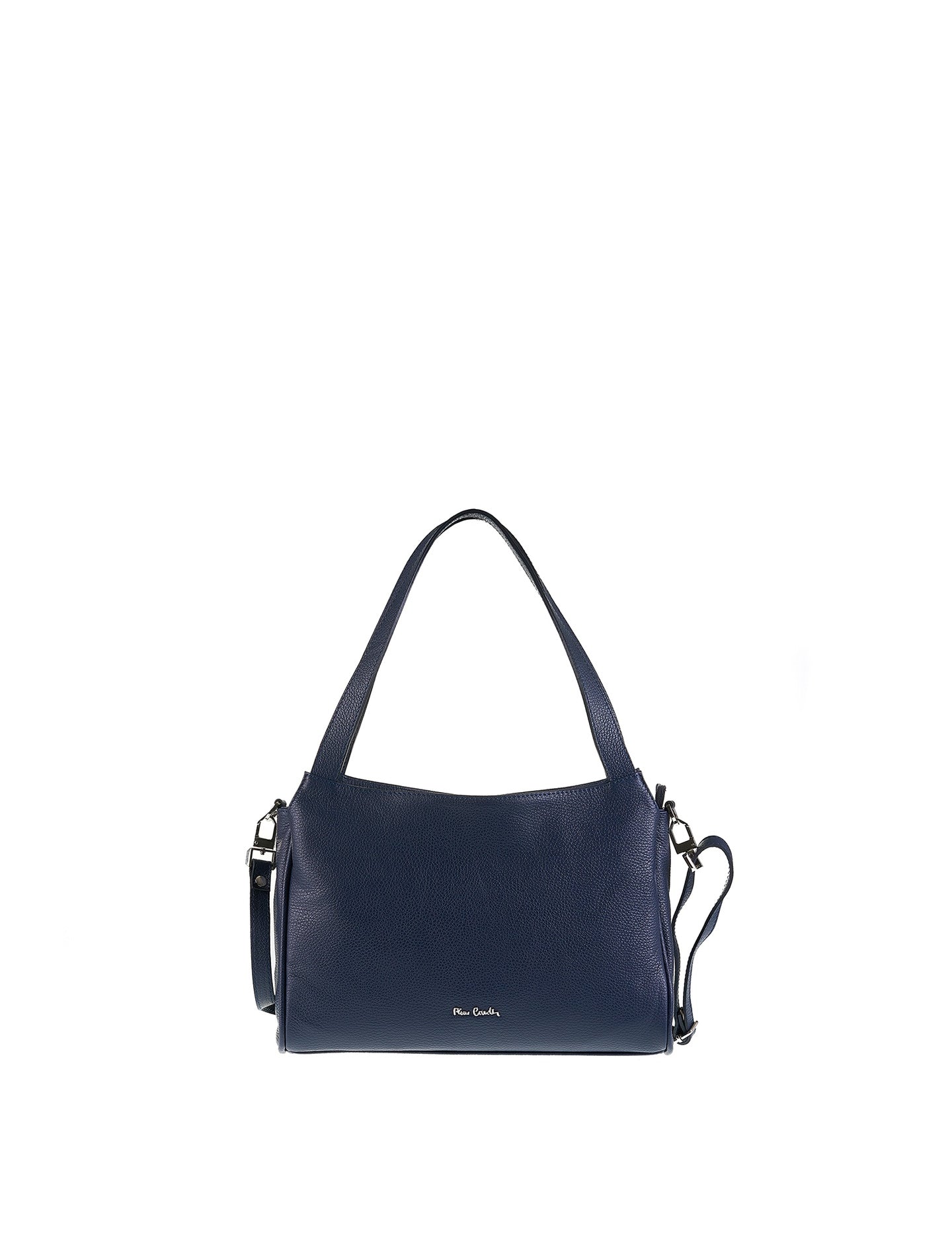 Borsa a Spalla in Vera Pelle Navy Pierre Cardin