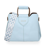 Borsa a Mano in Pelle Vegana Azzurro
