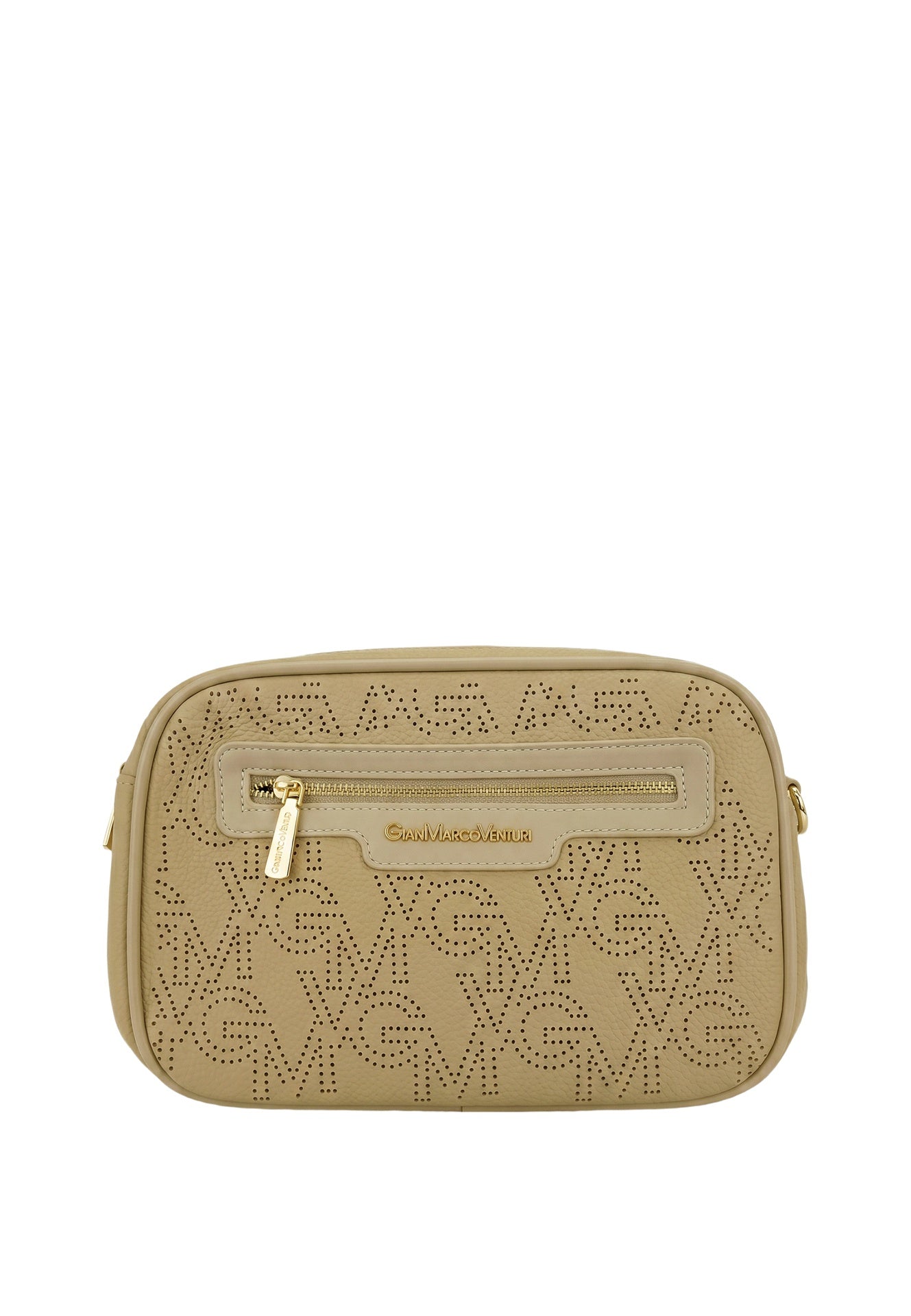 Borsa a tracolla in Pelle Vegana Khaki GianMarco Venturi