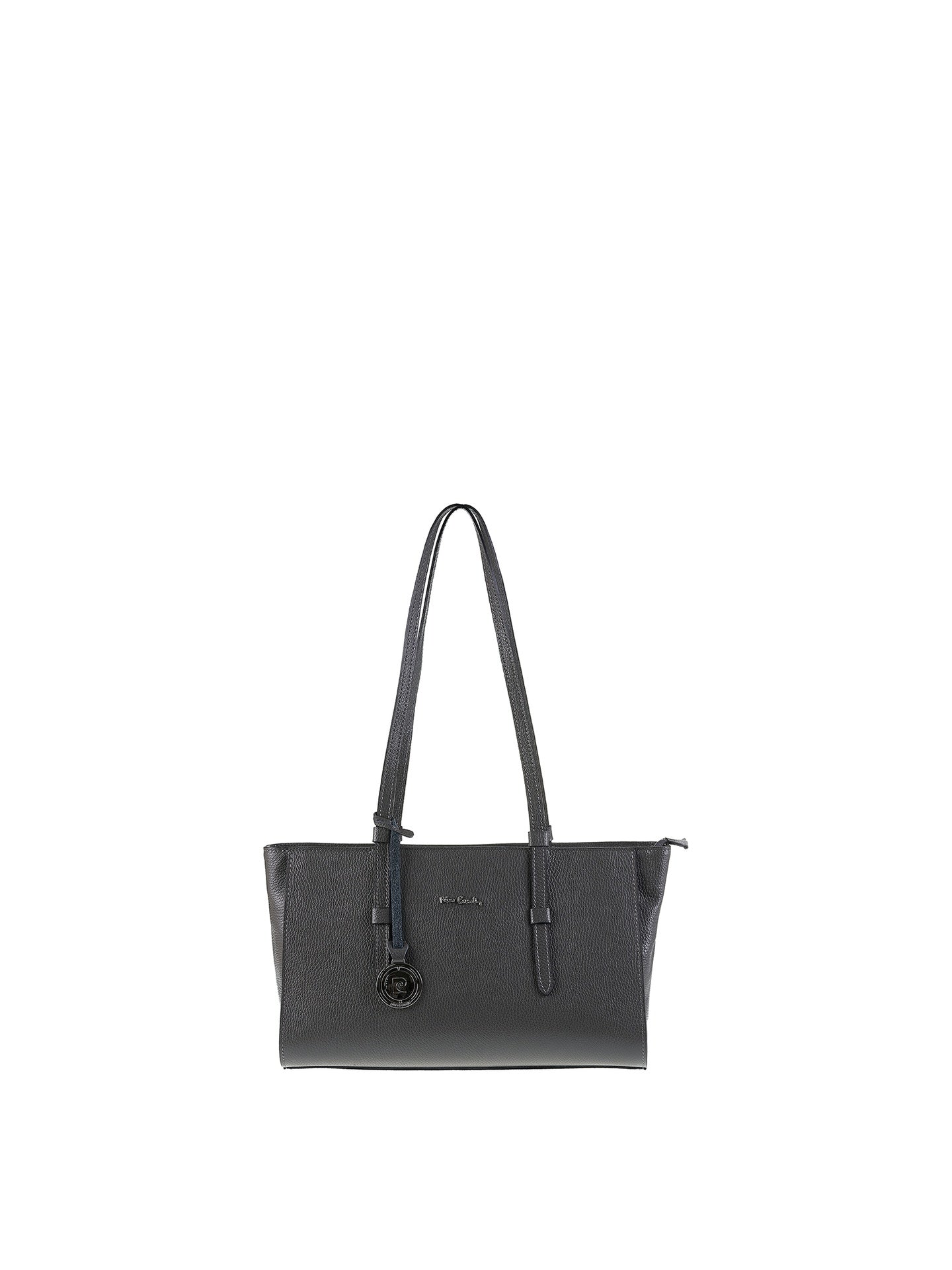 Borsa a Mano in Vera Pelle Grigio Pierre Cardin