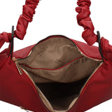 Sac bandoulière rouge en cuir végétalien
