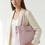Borsa a Tracolla in Dollaro Leather Rosa