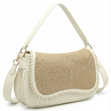 Bolso de hombro de poliéster blanco