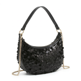 Bolso de hombro de poliéster negro